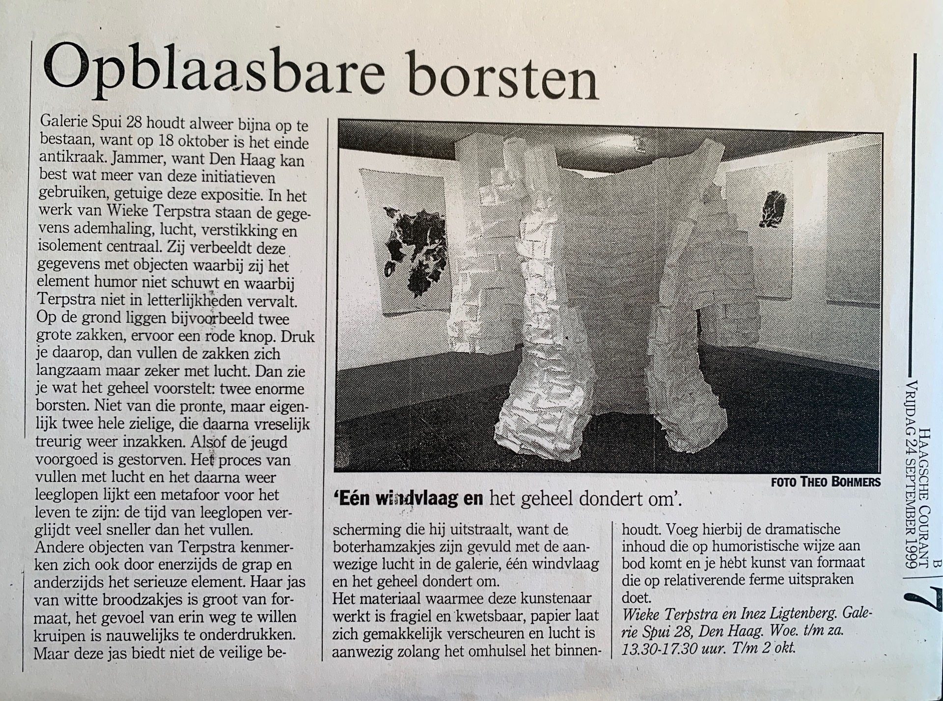 Recensie Haagse Courant (Roos van Put) september 1999